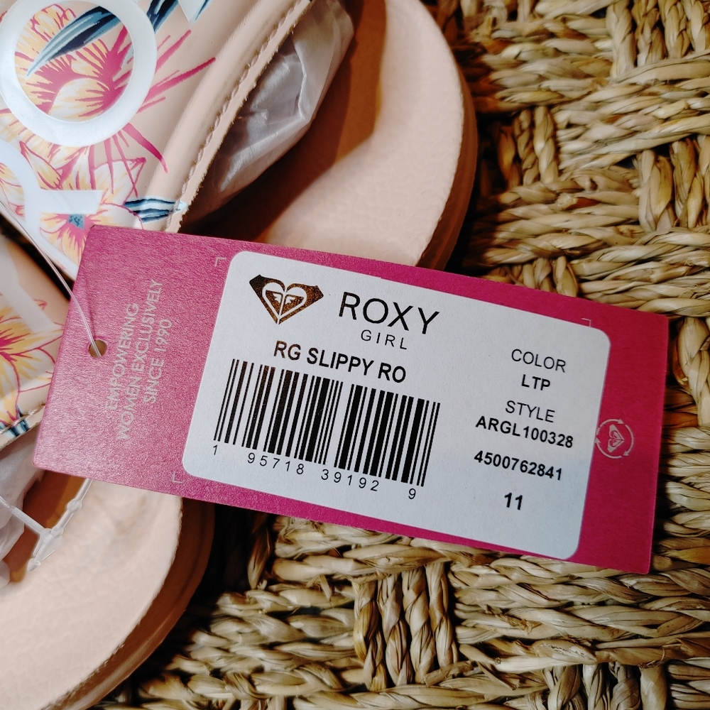 Roxy Slippy RO Floral Sport Slide Sandals (For Girls), Light Pink - Picture 2 of 12